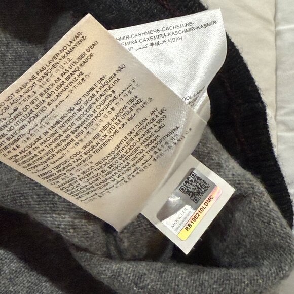 Moncler pullover crew neck gray mens sweater size XL cashmere wool - Picture 11 of 16